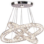 3-Ring Modern Acrylic Crystal Ring Pendant Chandelier Cool