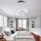 3-Ring Modern Acrylic Crystal Ring Pendant Chandelier Cool