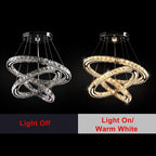 3-Ring Modern Acrylic Crystal Ring Pendant Chandelier Cool