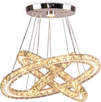 3-Ring Modern Acrylic Crystal Ring Pendant Chandelier Cool