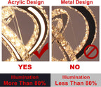 3-Ring Modern Acrylic Crystal Ring Pendant Chandelier Cool