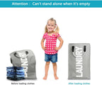 3 Sections Large Laundry Hamper Collapsible Bag Foldable