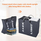 3 Sections Large Laundry Hamper Collapsible Bag Foldable