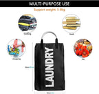 3 Sections Large Laundry Hamper Collapsible Bag Foldable