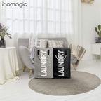 3 Sections Large Laundry Hamper Collapsible Bag Foldable