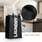 3 Sections Large Laundry Hamper Collapsible Bag Foldable