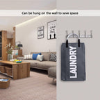 3 Sections Large Laundry Hamper Collapsible Bag Foldable