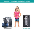 3 Sections Large Laundry Hamper Collapsible Bag Foldable