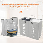 3 Sections Large Laundry Hamper Collapsible Bag Foldable