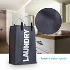 3 Sections Large Laundry Hamper Collapsible Bag Foldable