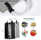 3 Sections Large Laundry Hamper Collapsible Bag Foldable