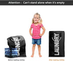 3 Sections Large Laundry Hamper Collapsible Bag Foldable