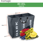 3 Sections Large Laundry Hamper Collapsible Bag Foldable