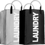 3 Sections Large Laundry Hamper Collapsible Bag Foldable