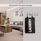 3 Sections Large Laundry Hamper Collapsible Bag Foldable