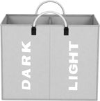 3 Sections Large Laundry Hamper Collapsible Bag Foldable