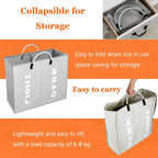 3 Sections Large Laundry Hamper Collapsible Bag Foldable