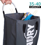 3 Sections Large Laundry Hamper Collapsible Bag Foldable