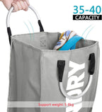 3 Sections Large Laundry Hamper Collapsible Bag Foldable