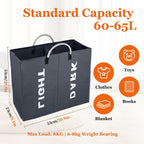 3 Sections Large Laundry Hamper Collapsible Bag Foldable