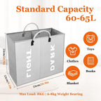 3 Sections Large Laundry Hamper Collapsible Bag Foldable