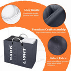 3 Sections Large Laundry Hamper Collapsible Bag Foldable