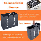 3 Sections Large Laundry Hamper Collapsible Bag Foldable