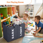 3 Sections Large Laundry Hamper Collapsible Bag Foldable