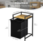 3 Sections Laundry Hamper 120L Basket with Shelf