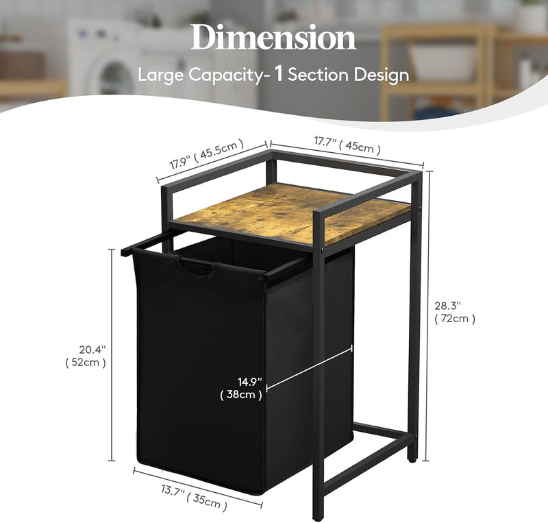 3 Sections Laundry Hamper 120L Basket with Shelf