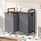 3 Sections Laundry Hamper 120L Basket with Shelf
