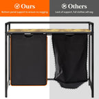 3 Sections Laundry Hamper 120L Basket with Shelf