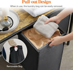 3 Sections Laundry Hamper 120L Basket with Shelf