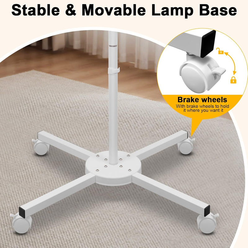 3-Segment Foldable Lash Lamp: Light with Rolling Base