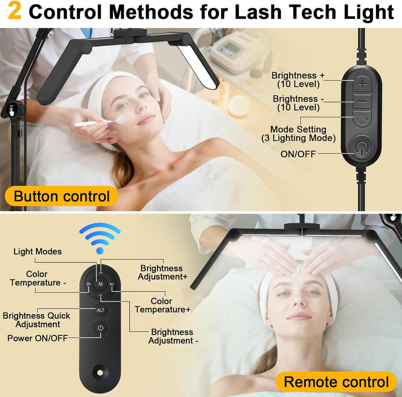 3-Segment Foldable Lash Lamp: Light with Rolling Base