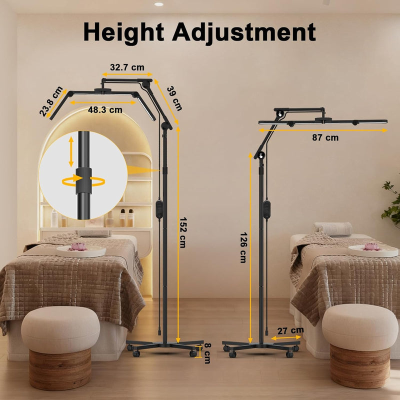 3-Segment Foldable Lash Lamp: Light with Rolling Base