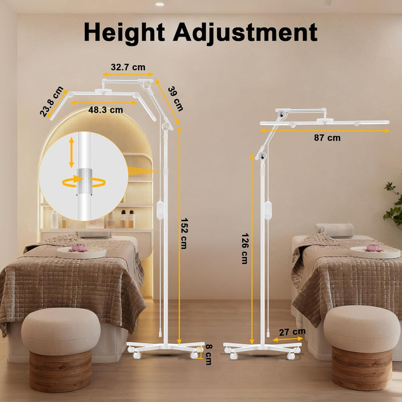 3-Segment Foldable Lash Lamp: Light with Rolling Base