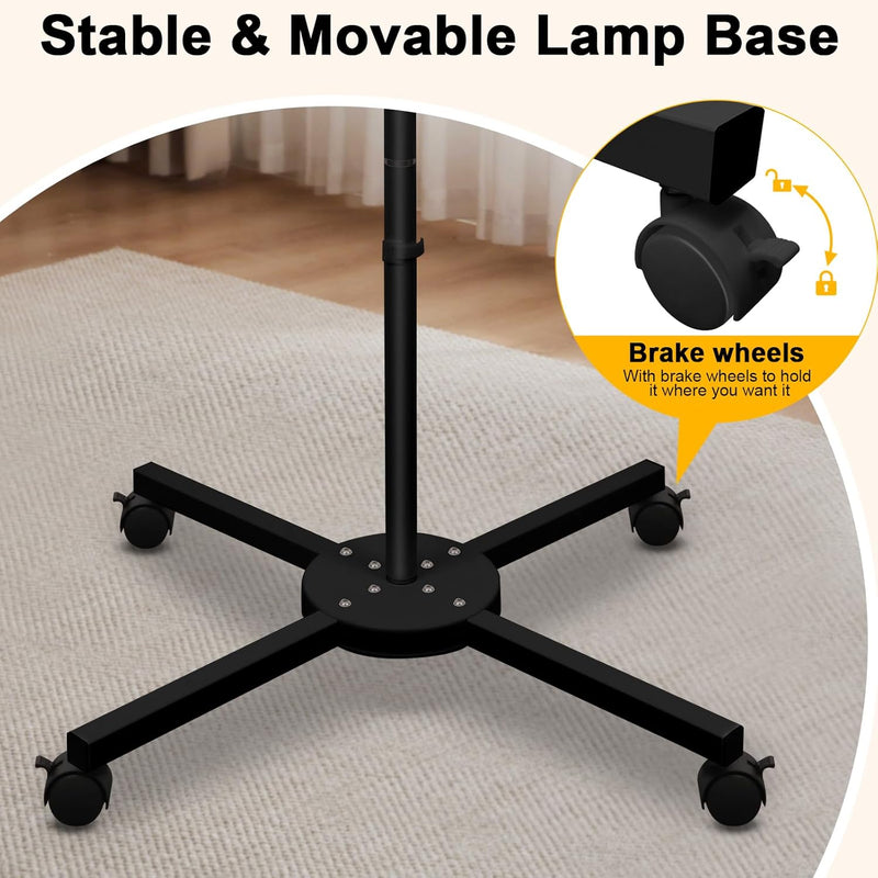 3-Segment Foldable Lash Lamp: Light with Rolling Base