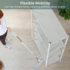 3-Shelf Foldable Storage Shelves with Wheels Large Capacity