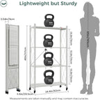 3-Shelf Foldable Storage Shelves with Wheels Large Capacity