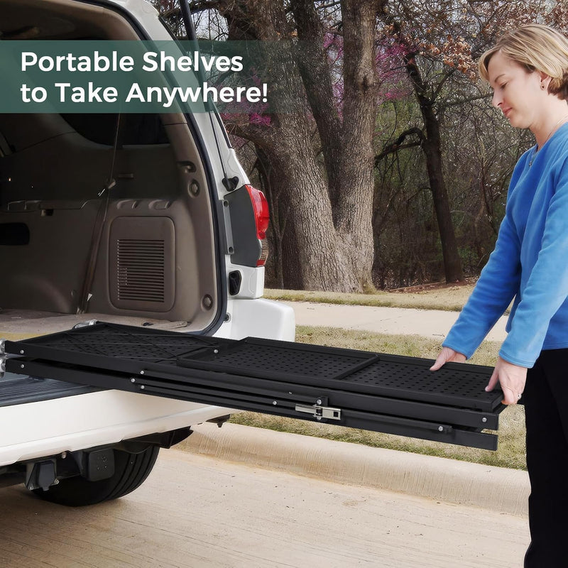 3-Shelf Foldable Storage Shelves with Wheels Large Capacity