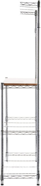 3-Shelf Rack Wood Chrome