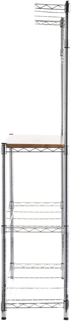 3-Shelf Rack Wood Chrome