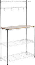 3-Shelf Rack Wood Chrome