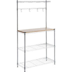 3-Shelf Rack Wood Chrome