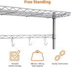 3-Shelf Rack Wood Chrome