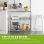 3-Shelf Rack Wood Chrome