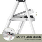 3 Step Folding Ladder with Non-Slip Wide Pedal