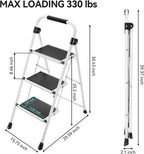 3 Step Folding Ladder with Non-Slip Wide Pedal