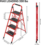 3 Step Folding Ladder with Non-Slip Wide Pedal